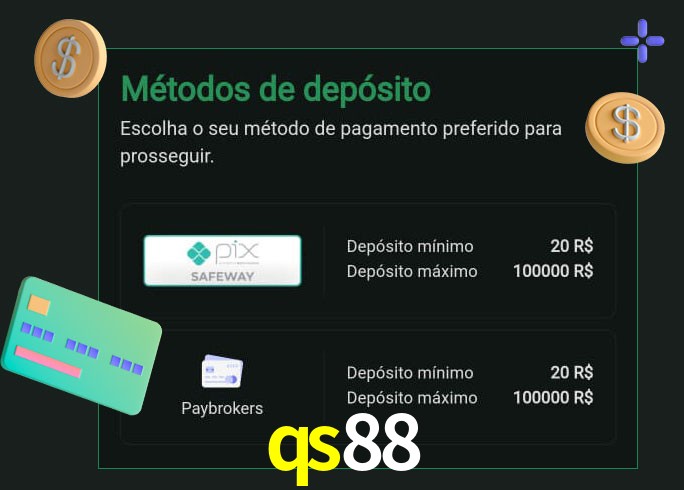 O cassino qs88 oferece uma grande variedade de métodos de pagamento